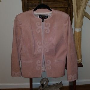 Dusty rose suede vintage jacket